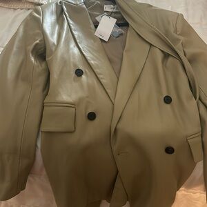 Mango leather blazer/jacket